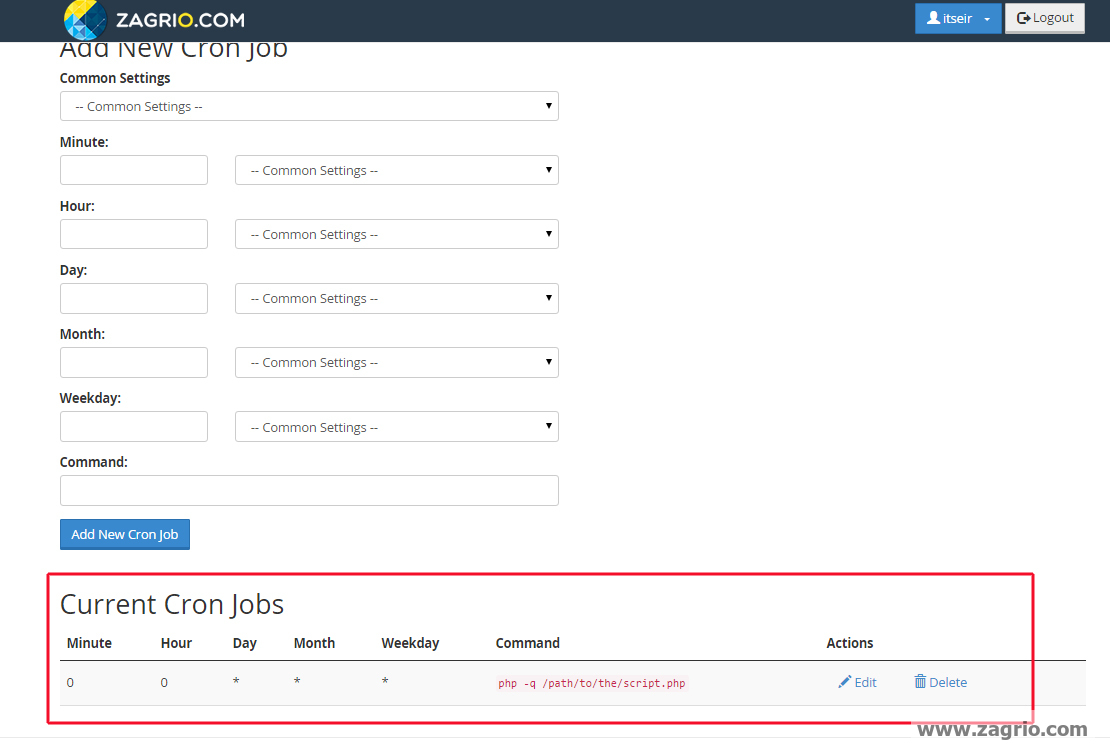 Cron job