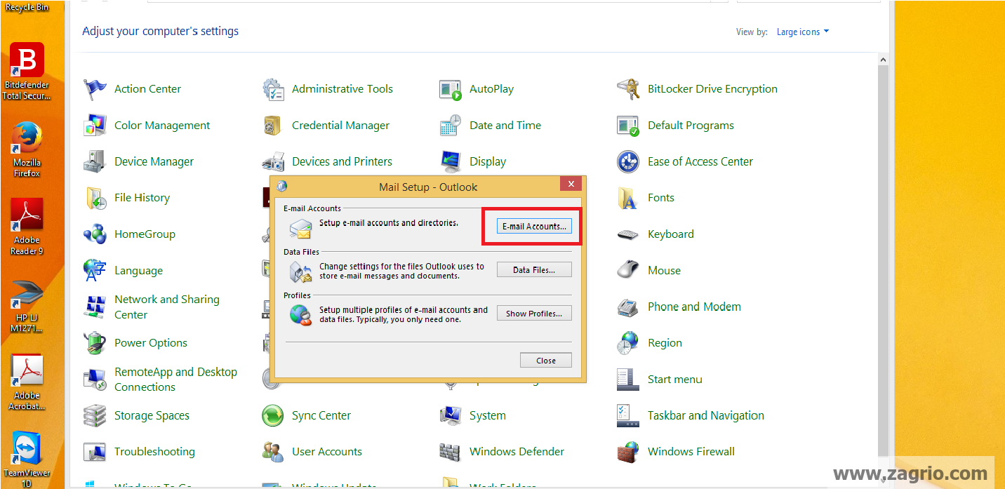 راهاندازی ایمیل در Outlook